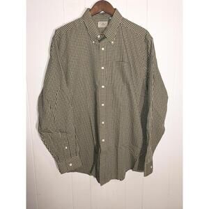 LL Bean shirt Mens Large Green Plaid Wrinkle Resistant NWOT